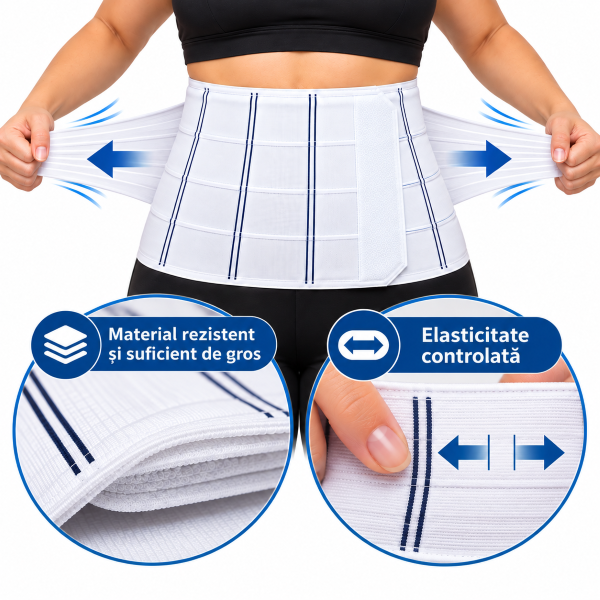 Material rezistent din poliester și elastan, cu elasticitate controlată